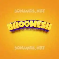 bhoomesh in Orange Toon style - 3D name wallpaper