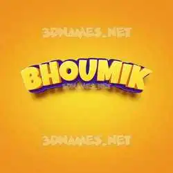 bhoumik in Orange Toon style - 3D name wallpaper