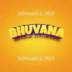 bhuvana in Orange Toon style - 3D name wallpaper