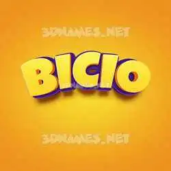 bicio in Orange Toon style - 3D name wallpaper