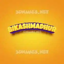 bikashmadhur in Orange Toon style - 3D name wallpaper