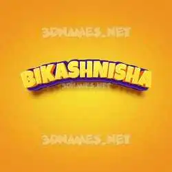 bikashnisha in Orange Toon style - 3D name wallpaper