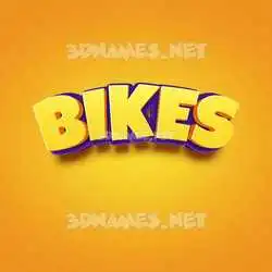 bikes in Orange Toon style - 3D name wallpaper