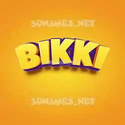 bikki in Orange Toon style - 3D name wallpaper