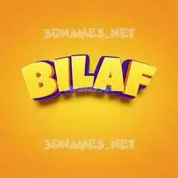 bilaf in Orange Toon style - 3D name wallpaper
