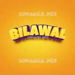 bilawal in Orange Toon style - 3D name wallpaper