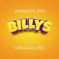 billys in Orange Toon style - 3D name wallpaper