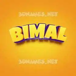 bimal in Orange Toon style - 3D name wallpaper
