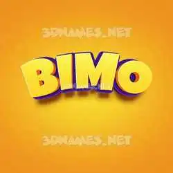 bimo in Orange Toon style - 3D name wallpaper