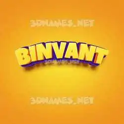 binvant in Orange Toon style - 3D name wallpaper