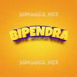 bipendra in Orange Toon style - 3D name wallpaper