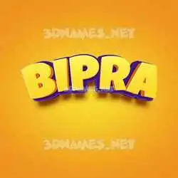 bipra in Orange Toon style - 3D name wallpaper