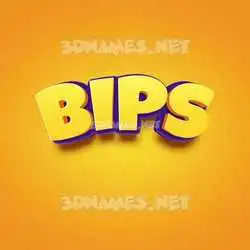 bips in Orange Toon style - 3D name wallpaper