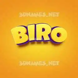 biro in Orange Toon style - 3D name wallpaper