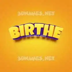 birthe in Orange Toon style - 3D name wallpaper