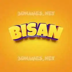 bisan in Orange Toon style - 3D name wallpaper