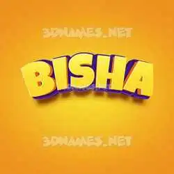 bisha in Orange Toon style - 3D name wallpaper