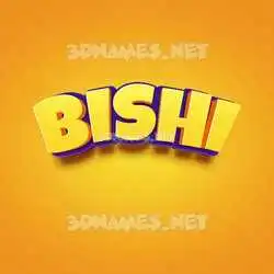 bishi in Orange Toon style - 3D name wallpaper