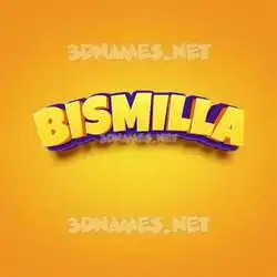 bismilla in Orange Toon style - 3D name wallpaper