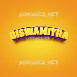 biswamitra in Orange Toon style - 3D name wallpaper