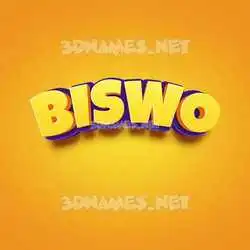 biswo in Orange Toon style - 3D name wallpaper