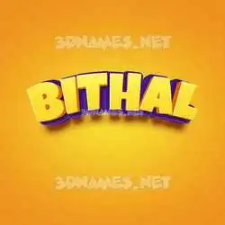 bithal in Orange Toon style - 3D name wallpaper