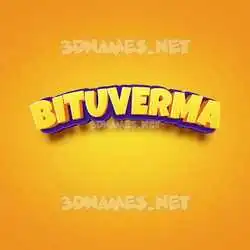bituverma in Orange Toon style - 3D name wallpaper