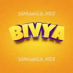 bivya in Orange Toon style - 3D name wallpaper