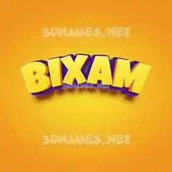 bixam in Orange Toon style - 3D name wallpaper