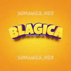 blagica in Orange Toon style - 3D name wallpaper