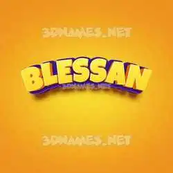 blessan in Orange Toon style - 3D name wallpaper