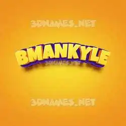 bmankyle in Orange Toon style - 3D name wallpaper