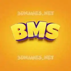 bms in Orange Toon style - 3D name wallpaper