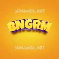 bngrm in Orange Toon style - 3D name wallpaper