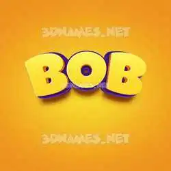 bob in Orange Toon style - 3D name wallpaper