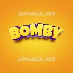 bomby in Orange Toon style - 3D name wallpaper