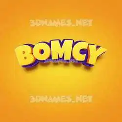 bomcy in Orange Toon style - 3D name wallpaper