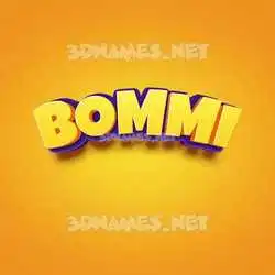 bommi in Orange Toon style - 3D name wallpaper