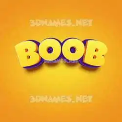 boob in Orange Toon style - 3D name wallpaper