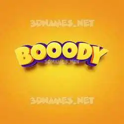 booody in Orange Toon style - 3D name wallpaper