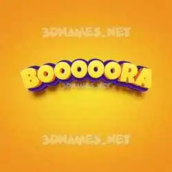 booooora in Orange Toon style - 3D name wallpaper