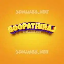 boopathiraj in Orange Toon style - 3D name wallpaper