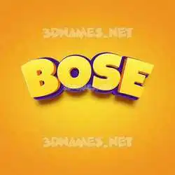 bose in Orange Toon style - 3D name wallpaper