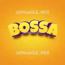 bossa in Orange Toon style - 3D name wallpaper
