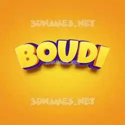 boudi in Orange Toon style - 3D name wallpaper