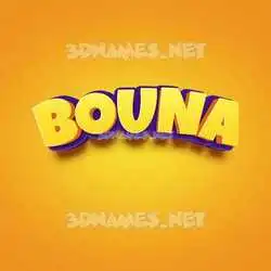 bouna in Orange Toon style - 3D name wallpaper