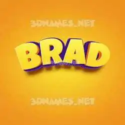 brad in Orange Toon style - 3D name wallpaper
