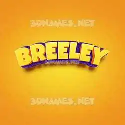 breeley in Orange Toon style - 3D name wallpaper