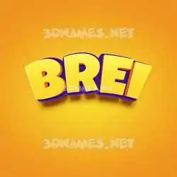 brei in Orange Toon style - 3D name wallpaper