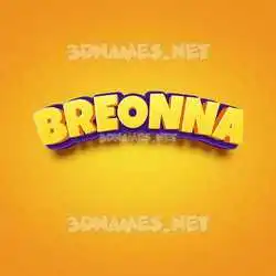 breonna in Orange Toon style - 3D name wallpaper